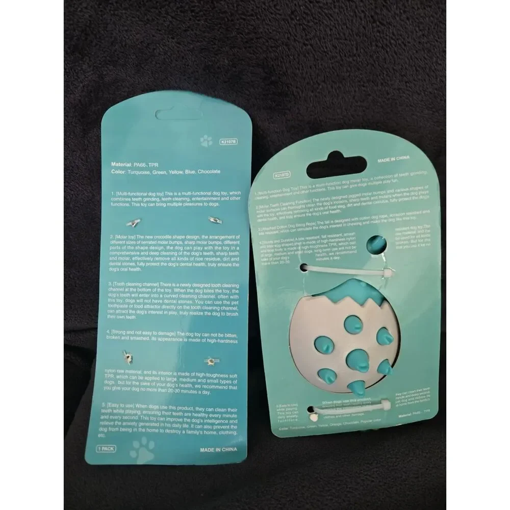 Blue & White Crocodile and Teal & White Wild Boar Dog Molar Toys - 2 Pack Bundle